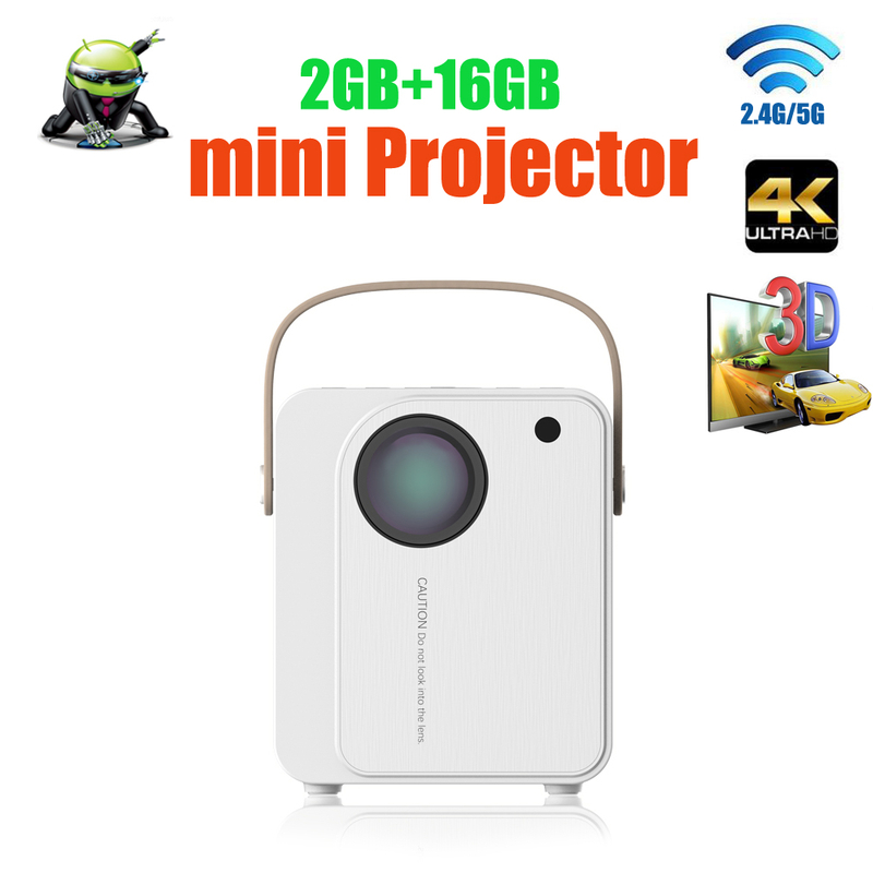 Smart Mini projector T2 Android 6.0 2GB ram 16GB rom 8000 lumens 2.4G/5G dual WIFI Projecotrs For home theater