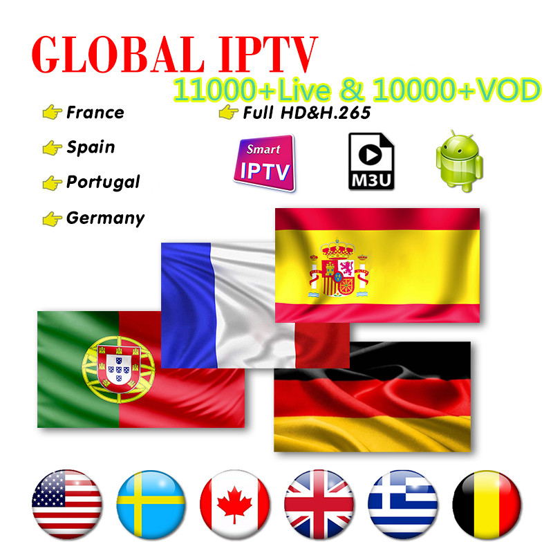 Full HD Crystal Ott M3u Xtream IPTV Europe Channels 4K German Greece Turkey Israel IPTV Xtream Codes for Android TV Box 
