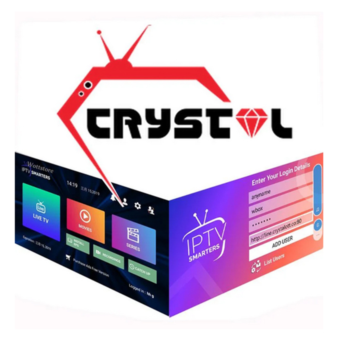 Crystal IPTV Subscription Code 2023 World IPTV Code Free Trial Android Tvbox Set Top Box Reseller Pane for European UK Ireland, Swiss
