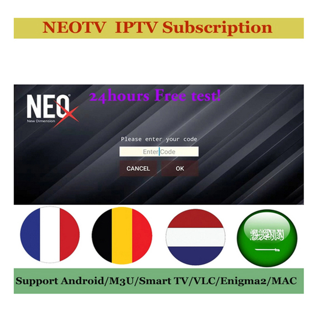 Neotv IPTV PRO 2 Reseller 1year Subscription France Arabe Code Tunisia Spainish Portugal Channels Smart TV Box Android Neo TV